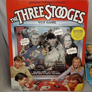 Three Stooges VCR Pressman Gallery of Games Larry Moe Curly Shemp Vintage 1970s